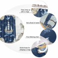 thumbnail image 6 of Shower Curtain Bathroom Set Modern Marine Sailing Boat Clock Waterproof Fabric Shower Curtains with Grommets&Hooks, Nautical Anchor Navy Blue Privacy Bath Curtain for Bathtub 72x84in, 6 of 9