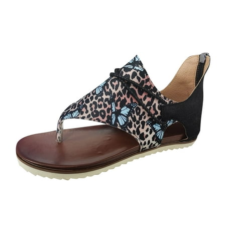 

Larisalt Platform Sandals Women Women’s Flat Sandals Slip On Summer Gladiator Open Toe Braided Slingback Shoes Brown