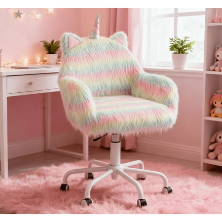office chairs rainbow fuzzy unicorn product