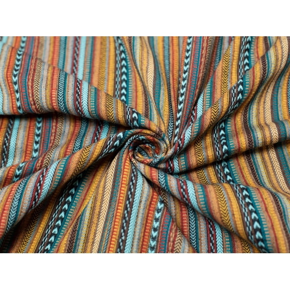 Minerva Indian Cotton Fabric Green Multi - per yard