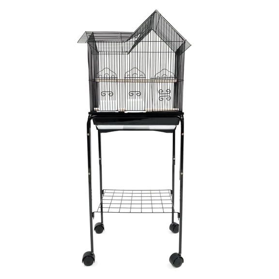 Jaula para pájaros YML 41x30x51 cm negra con soporte