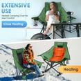 thumbnail image 4 of PNKKODW XL Oversized Heated Rocking Camping Chair, 3 Heat Levels Heated, Cup Holder, 600D Oxford, for Winter Outdoor, Green（With 20，000mAh Power Bank）, 4 of 11