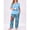 Mix Blue, variant on PINKSIR Women’s Plus Size Pajama Sets Short Sleeve with Long Pant Soft Sleepwear Printed Loungewear With TWO Pockets Size 1X to 5X