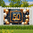 thumbnail image 4 of Golden Frame Happy Birthday Banner Decorative Design Cheers to 50 Years for Celebration Event Party Anniversary, 4 of 6