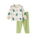 thumbnail image 5 of Bovxnpu Boys Girls Sleepwear Set Kids Print Cotton Long Sleeve Top Pants Homewear Outfits, 5 of 8