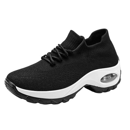 QYZEU Comfortable Black Flats for Women Womens Shoes Casual New Sneakers Rocking Shoes Large Size Trendy Women s Shoes Lace Up Casual Shoes Sports Casual Shoes Dark Gray 40
