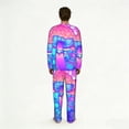 thumbnail image 2 of Men's Pajamas Set Comfy Lounge Two Piece Long Sleeve Pjs Soft Sleepwear, Magic Mushroom Geometry Psychedelic, 2 of 6