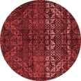 thumbnail image 1 of Ahgly Company Machine Washable Indoor Round Abstract Red Modern Area Rugs, 5' Round, 1 of 4