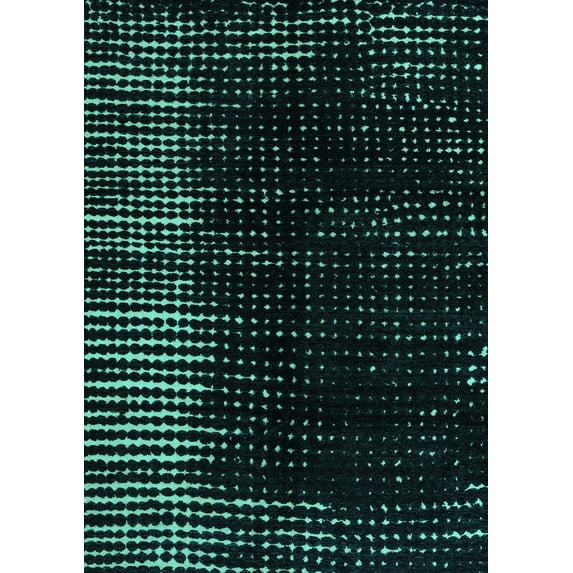 Ahgly Company Indoor Rectangle Abstract Turquoise Blue Modern Area Rugs, 7' x 9'