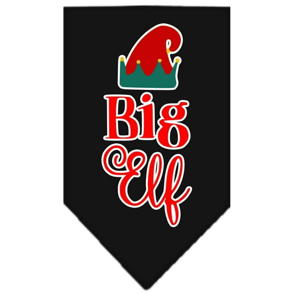 Christmas Pet and Dog Bandana Screen Printed, "Big Elf"