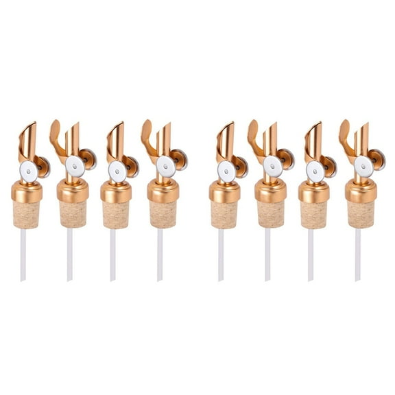8 Pack Olive Oil Spout with Cork Liquor Pourers and Vinegar Stopper for Kitchen Pours or Oils