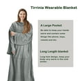 thumbnail image 3 of Catalonia Wearable Fleece Blanket with Sleeves and Kangaroo Pocket for Adults, Soft, Warm, Comfy Throws Wrap Robe Blanket in Gray, 3 of 8