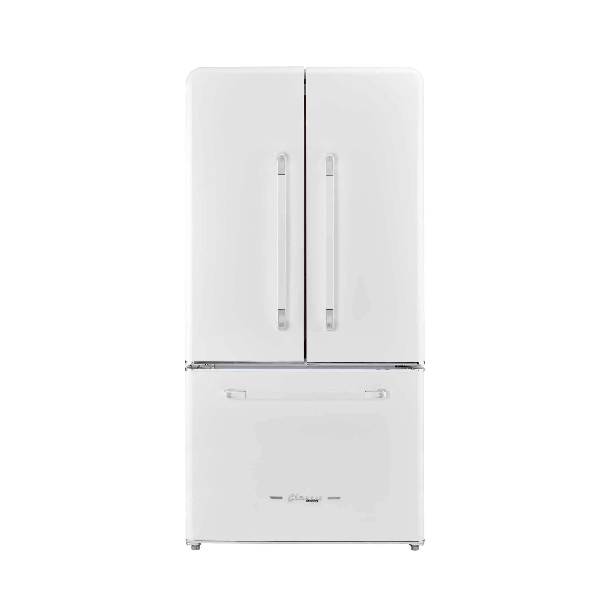 Unique Appliances Classic Retro 36" 21.4 cu ft French Door Refrigerator, Marshmallow White