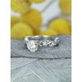 thumbnail image 4 of HeartsAndYou Vintage Inspired Art Deco Engagement Ring for Women 1.4ct Round Cut Moissanite 18k White Gold Over Silver, 4 of 6
