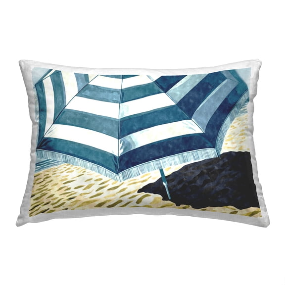 Stupell Industries Striped Beach Umbrella Decorative Printed Throw Pillow, 14 x 20