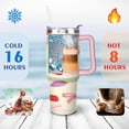 thumbnail image 4 of 40 oz Strawberry Bow Cup with Handle Vacuum Insulated Water Bottle Gift for Travel Commuting, 4 of 7