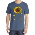 thumbnail image 2 of Wild Bobby,You are My Sunshine Skull and Sunflower, Streetwear, Garment-Dyed Washed Look Short Sleeve T-Shirt, Navy, 2XL, 2 of 3