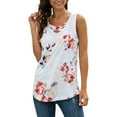 thumbnail image 4 of Chaleco de mujer Boho sin mangas camiseta sin mangas con estampado floral camiseta con cuello en V, blanco, XXL Noticed AP002566-05, 4 of 7