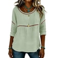 thumbnail image 4 of Womens Floral Babydoll Tops，Gauze Shirts For Women Peplum Tops For Women Womens Summer Tops Loose Fit Tunic Top 3/4 Puff Sleeve Pleated Blouse Peasant Blouses Office Work Tops S, 4 of 9