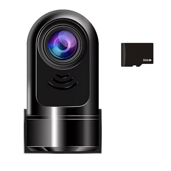 1080P HD 360° Rotating Mini ADAS Dashcam, Car Dash Camera with 32GB Card, 24H Parking Mode/Night Vision/Motion Detection,1 * recorder 1 * 1 * 32G memory card,Black