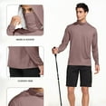 thumbnail image 6 of Stamzod Mens Rash Guard Long Sleeve Sun Hoodie with Face Mask Summer Solid Color Crewneck Fishing Shirt Casual Outdoor Athletic Sun Protection Clothing Women Pink B XXXL, 6 of 7