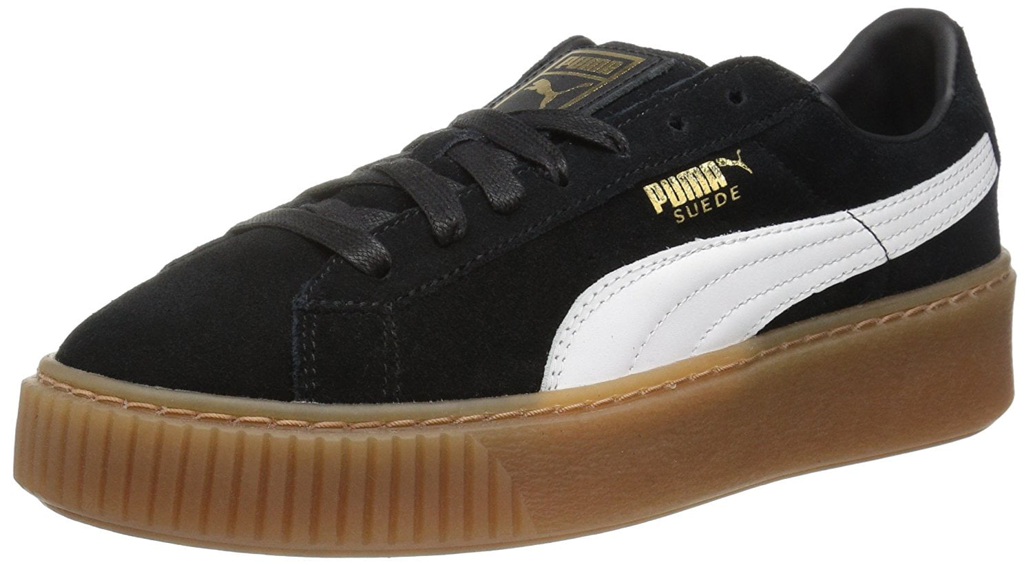puma suede platform core women's sneakers black/white363559-02 - Walmart.com