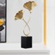 thumbnail image 5 of Estatua de hoja de Ginkgo, centro de mesa, artesanía, adorno de mesa de latón, estatuilla decorativa para estante de dormitorio, decoración del hogar L, 5 of 9
