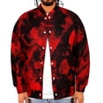 thumbnail image 4 of Red Black Red And Black Ink, Abstract Art Baseball Jersey Fashion Ribbed Sleeve Man Women's Jacket Motion Tops XXS-6XL, 4 of 7