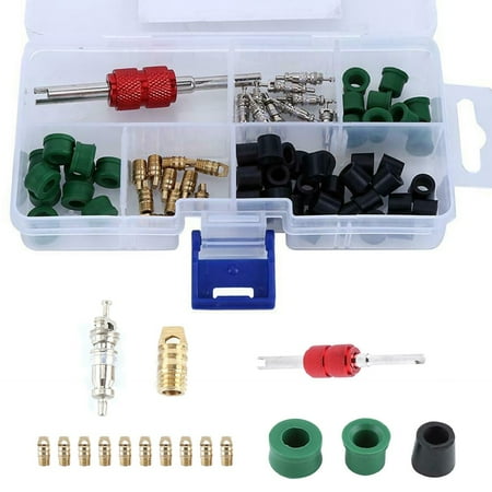 

BAMILL 71pcs Air Condition Repair Kit Repair Tool/10pcs Valve Cores/50pcs Hose Gaskets