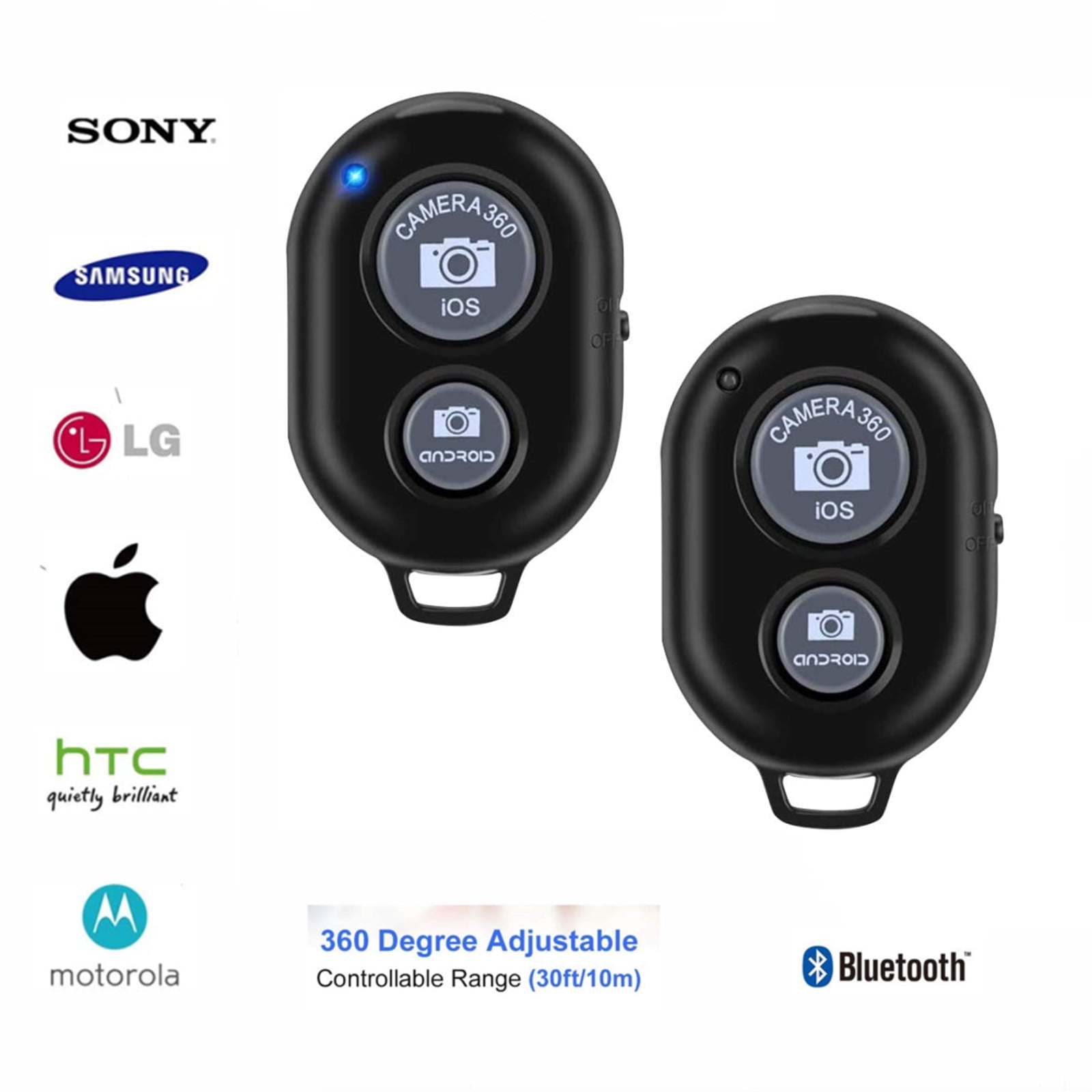 Lengtegraad omhelzing Open Bluetooth Wireless Remote Control Camera Shutter Button for Smartphones: iPhone and Android Cellphones(2 PACK) - Walmart.com