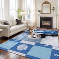 thumbnail image 2 of Large Area Rugs for Living Room Bedroom, Funny Panda 8'x10' Rug Washable Carpet Runner Indoor Outdoor, Cute Art Modern Lovely Animals on Showering Blue Non Slip Floor Mats Rug for Kitchen, Patio, 2 of 8