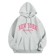 thumbnail image 3 of New York Hoodies for Women 2025 Long Sleeve Graphic Y2K Hoodie with Pockets Streetwear Hooded Sweatshirt Pullover Tops, 3 of 5