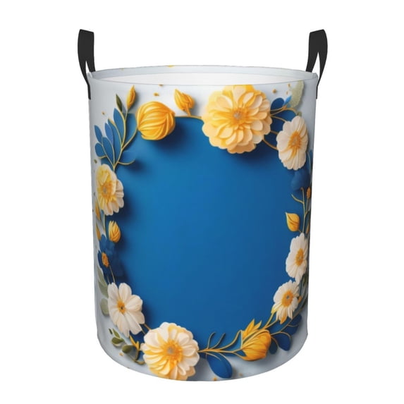 ZICANCN Laundry Basket Organizer, Flowers Roses Collapsible Hamper for Bathroom Bedroom Laundry Room, Small Size