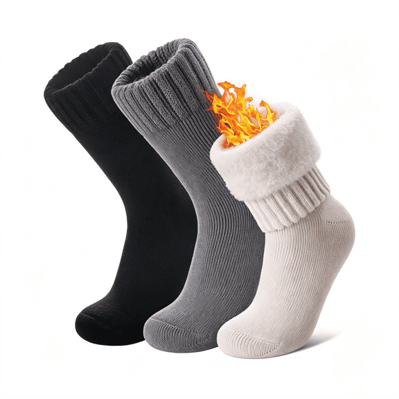 TELOLY Women Men Thermal Socks Warm Winter Extra Thick Insulated Heated Ski Crew Boot Socks for Cold Weather Cozy Socks Thick
