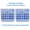 thumbnail image 6 of EIKS Plastic Utensil Holder Silverware Organizer Cutlery Drying Rack with Wall Mount Self Adhesive, Having 2 Divided Compartments - Total 2 Pack, 6 of 7