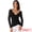 Black, variant on DARING DIVA Women's Lace Long Sleeve Fitted Cross Wrap Ruched V Neck Top S Black