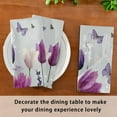 thumbnail image 6 of 4 Pack 20'' x20" Satin Table Napkins Dinner Napkins for wedding Party Decoration events Colorful Tulips and Lavender, 6 of 6