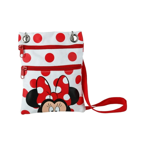 Disney Minnie Polka Dot Zip-Up Passport Bag, Crossbody