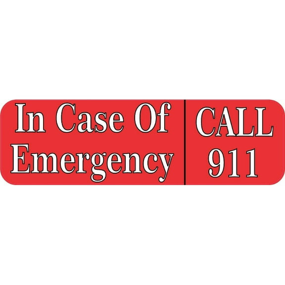 10in x 3in In Case Of Emergency Call 911 Magnet
