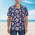thumbnail image 2 of Pofeuu Daisy Flowers Print Hawaiian Shirt for Men Sleeves Casual Button Down Summer Beach Dress Shirts T-Shirts,Medium, 2 of 7