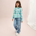 thumbnail image 4 of Girls 6-20 SO® Cropped Flannel Shirt in Regular & Plus Size Color: Lavender Peach Plaid Size: 16 PLUS, 4 of 4