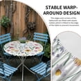 thumbnail image 2 of Spring Floral Round Tablecloth for 55-60 Inch Tables, Fitted Table Cover with Elastic Edge, Watercolor Leaf Summer Botanical Waterproof Outdoor Table Cloth Protector for Patio Garden Dinner Picnic, 2 of 9