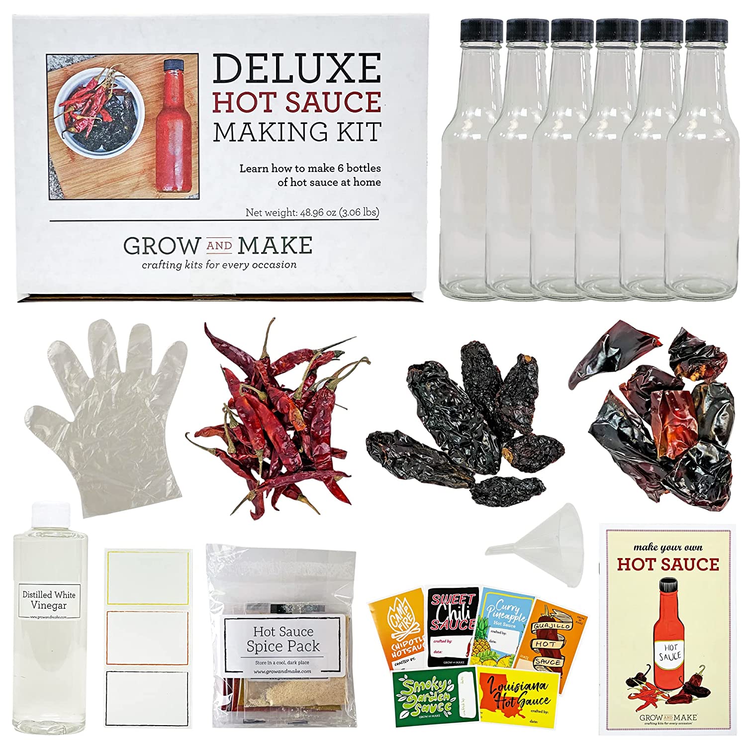 Deluxe DIY Hot Sauce Making Kit Gift For Him Learn How to Make Your