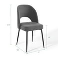 thumbnail image 3 of Modway Rouse Upholstered Fabric Dining Side Chair in Black Charcoal, 3 of 8