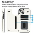 thumbnail image 2 of Allytech Slim Wallet Case for iPhone 15, Flip PU Leather Kickstand Card Slots Case, Double Magnetic Buttons Shockproof Full Body Protection Durable Case for Women Men - White, 2 of 10