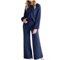 thumbnail image 2 of tarylea Women's 2 Piece Lounge Set Long Sleeve Scoop Neck Cinch Cuff Pullover Straight Leg Drawstring Pants Casual Fall Comfy Outfits, 2 of 8