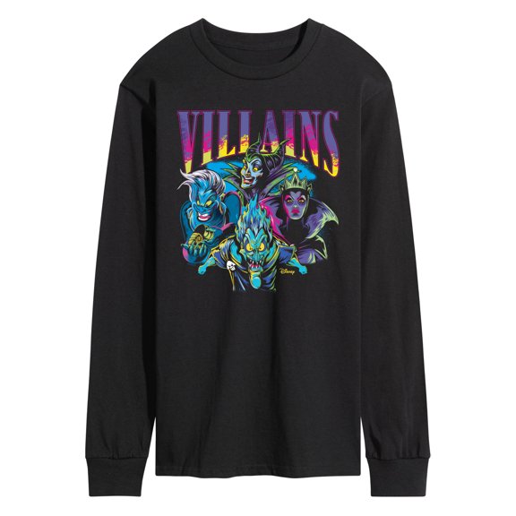 Disney - Blacklight Villains - Men's Long Sleeve Graphic T-Shirt
