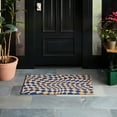 thumbnail image 4 of TOWN & COUNTRY TERRA Emmett Groovy Checkerboard Outdoor Door Mat, Natural Coir, Heavyweight, Non-Slip Entryway Mat, Blue, 18"x30", 4 of 6
