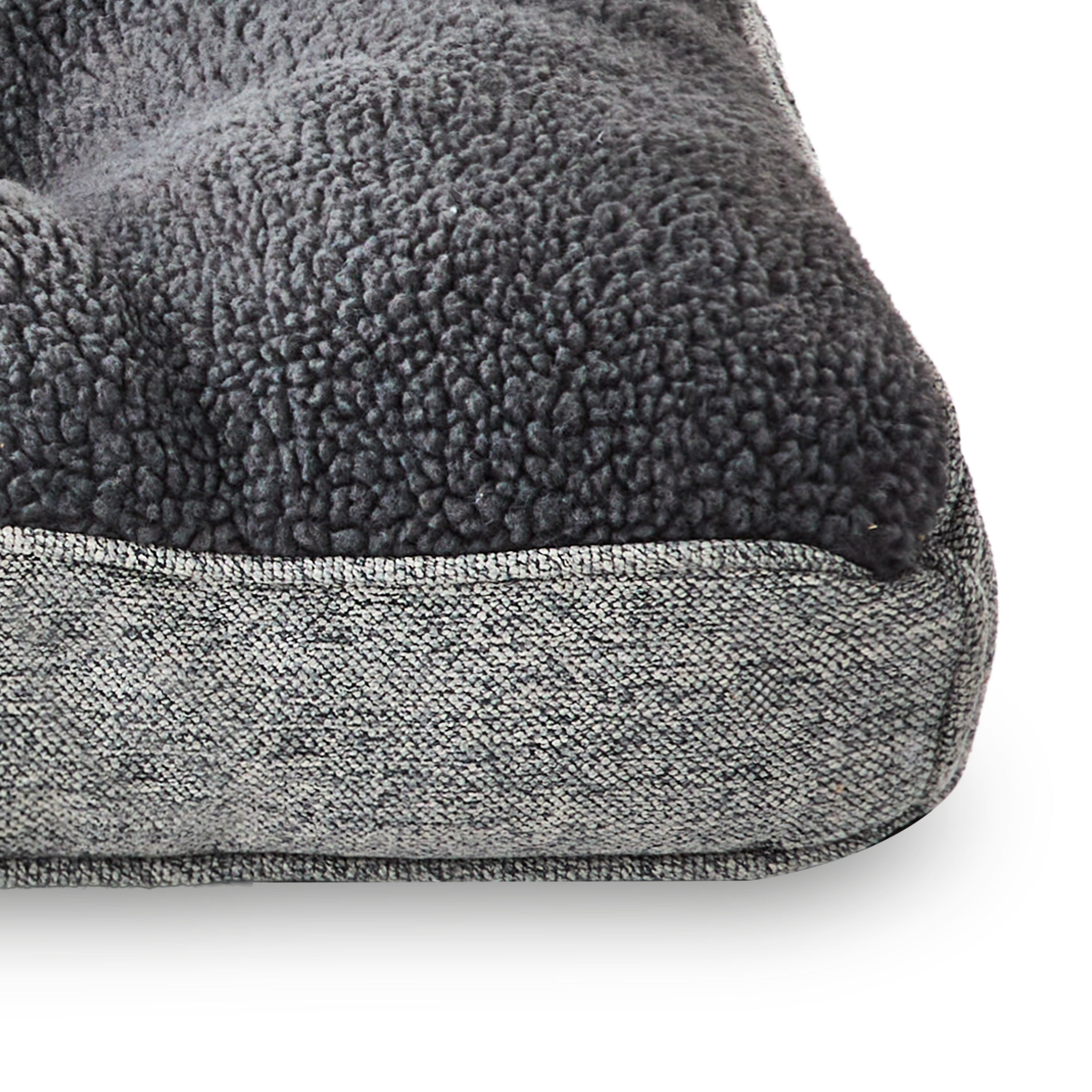 Vibrant Life Medium Tweed and Sherpa Orthopedic Pet Bed, Gray, 35" x 26"