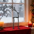 thumbnail image 4 of Christmas Decorations - Set of 1 Black Reindeer Statues - Modern Plastic Xmas Figurines - Elegant Indoor Holiday Decor - Table Centerpieces - Ideal for Mantel Living Room Bedroom Office(Style-A), 4 of 15